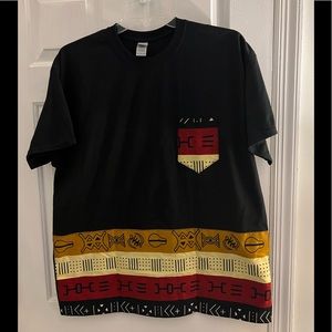 T-Shirt accented with Afrocentric fabric